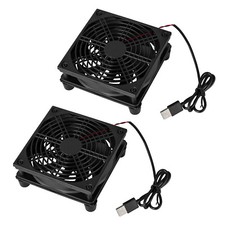 2 Pack USB Fan Cooling Stand 120mm 1200RPM for Router Modem External PC Cooler