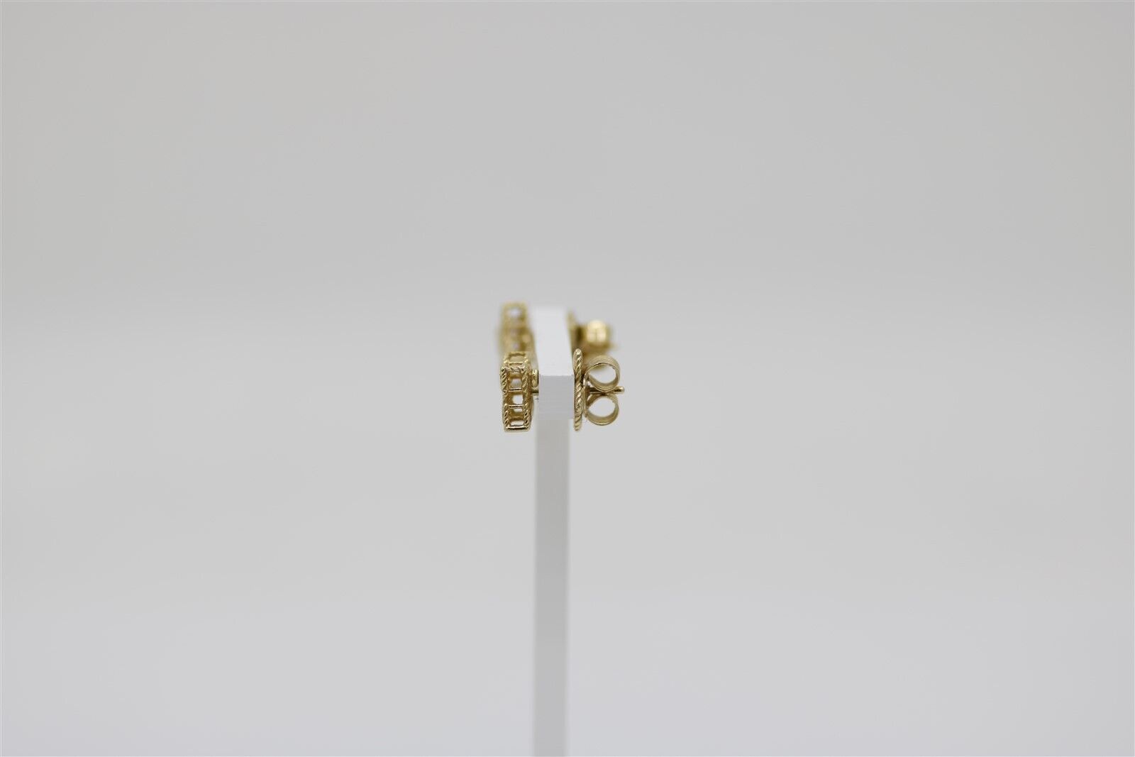Vintage 18k Yellow Gold Flower Stud Earrings .5" - image 2