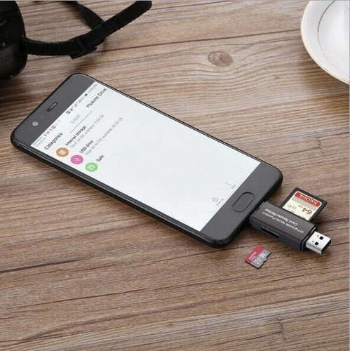 Micro USB OTG to USB 2.0 Adapter SD/Micro SD Card Reader With Standard USB Male - Photo 12/20