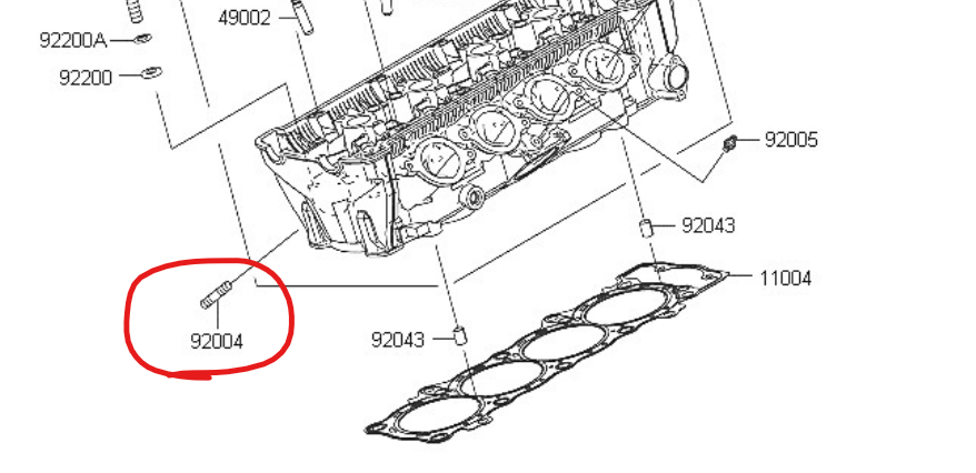 Kawasaki Z1000 Z1000sx stainless steel exhaust studs and flange