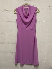Ann Taylor  woman’s Sleeveless Lilac Lined Dress Knee High Size 0 Cowl Neck