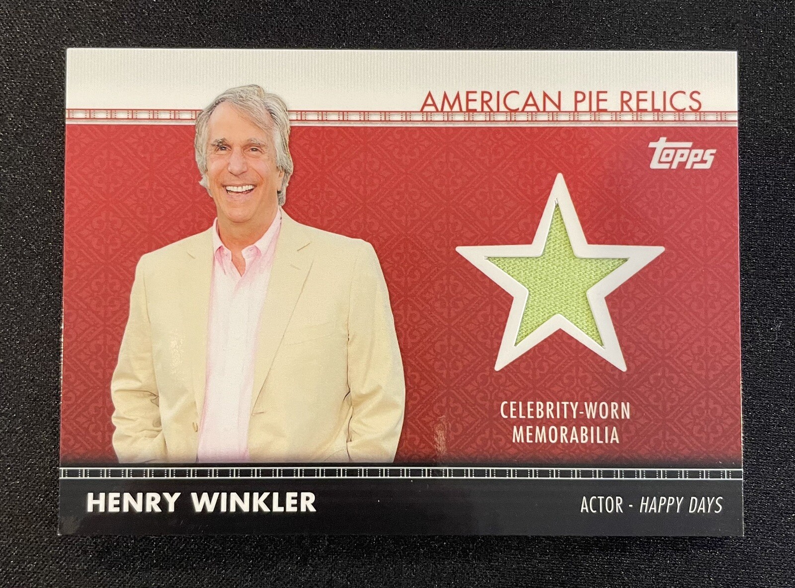 2011 Topps American Pie HENRY WINKLER Celebrity-Worn Memorabilia RELIC THE FONZ