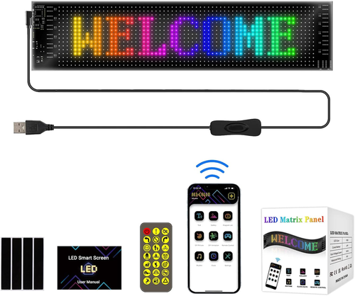 Mophorn Insegna LED programmabile, Pannello a Scorrimento LED a Colori P10, Tabellone Fai-da-Te