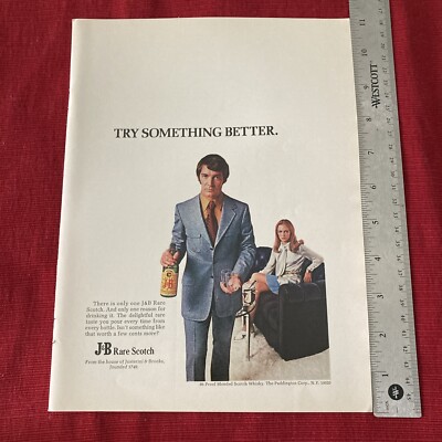 J&B Rare Scotch  Try Something Better  1970 Print Ad - Great To Frame!