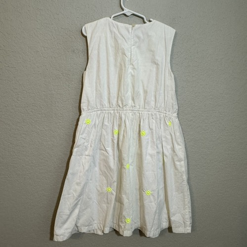Crewcuts White And neon Yellow Cotton Embroidered Dress-size 10 EUC - Picture 4 of 4