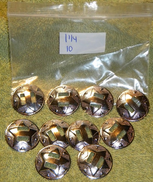 10 COUNT 1 1/4 INCH SLOTTED STAR CONCHO WESTERN SADDLE BRIDLE LEATHER