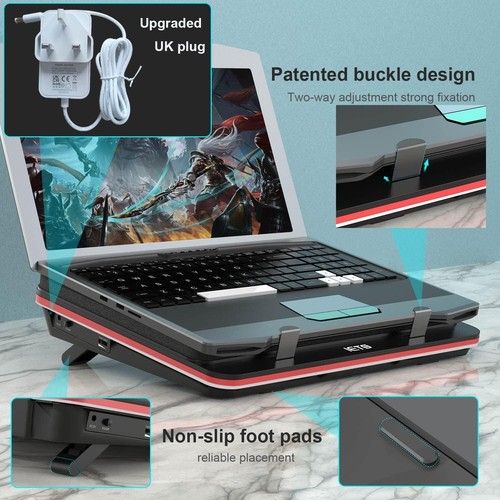 Lightweight GT500 Gaming Laptop Cooling Pad with Rapid Cooling Foam Technology - 第 8/10 張圖片