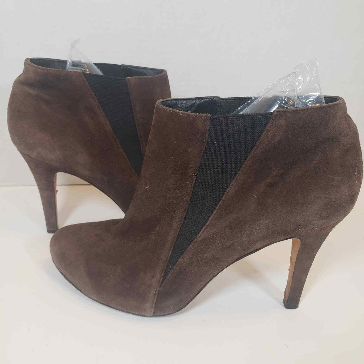 Saks Fifth Avenue Brown Suede Platform Heel Bootie Ankle  display picture 1