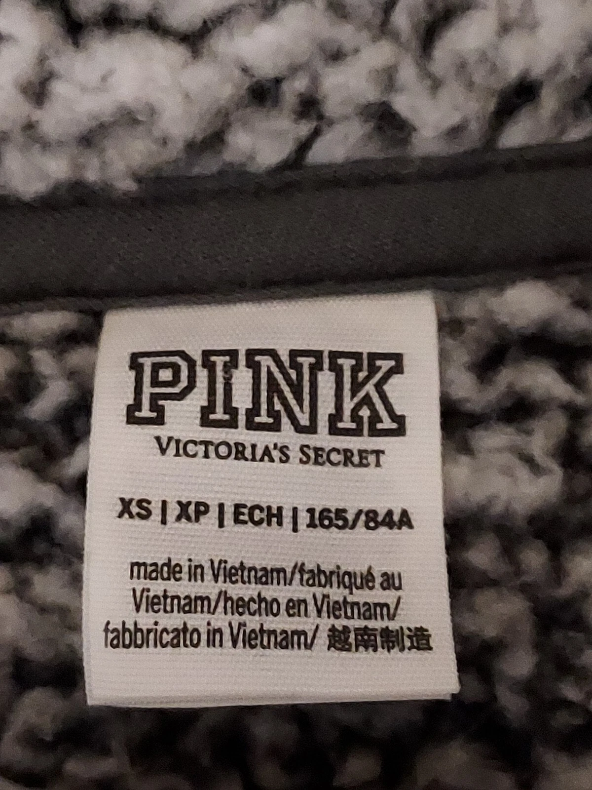 UNDERCOVER Maglione pullover con cappuccio sherpa Victorias Secret rosa donna taglia XS