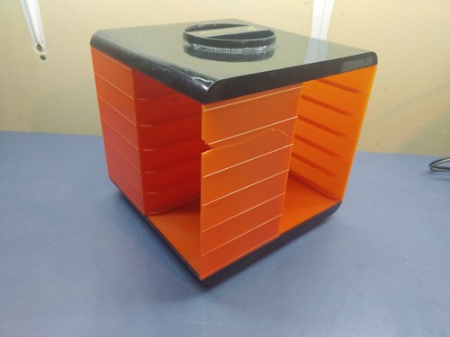 Vintage 8 Track Cassette Cartridge Holder Stand Carousel - Holds 24 - Has Crack - Picture 4 of 7
