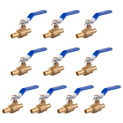 EFIELD 10 PCS  3/4'' PEX FULL PORT SHUT OFF  BALL VALVE ,LEAD FREE,UPC CERTIFIED
