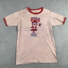 Vtg Seagrams Shirt Large Gin Red Baron Ringer Tee Booze USA 70s