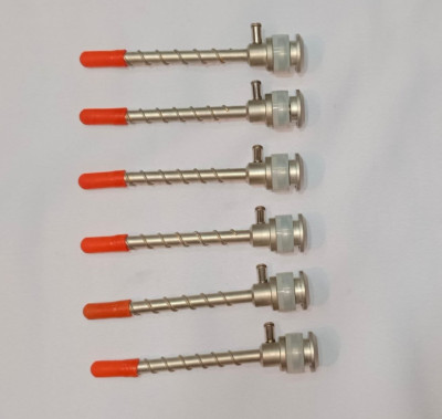 Laparoscopic Spiral Apple Trocar Cannula Port Pyramidal Tip Instruments kit 6Pc