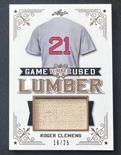2021 Leaf Lumber Roger Clemens Game Used Lumber 16/25 #GUL-85 Boston Red Sox