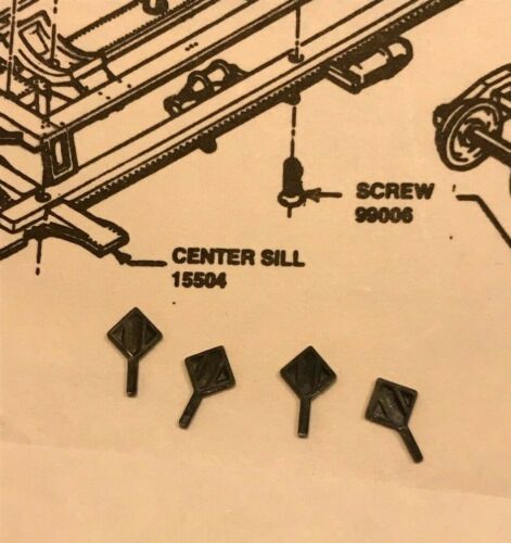 Athearn HO 42' & 62' Tank Car Parts - Part #15506 Set of 4 Placard Holders NEW - Picture 2 of 3