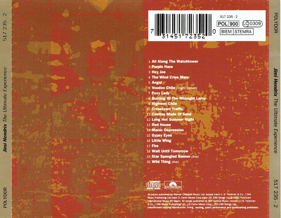 (CD) The Jimi Hendrix Experience - The Ultimate Experience - Hey Joe,Purple Haze - Bild 2 von 2