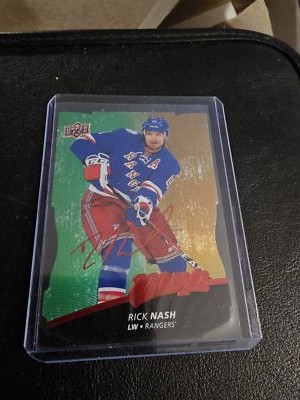 2017-18 Upper Deck MVP Rick Nash #18 Gold Script Auto Die Cut