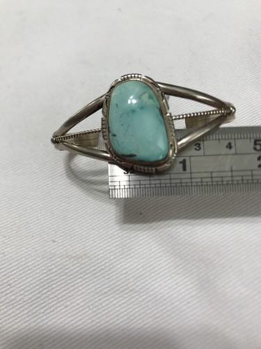 Navajo Sterling Silber .925 Kingman Türkis Armband signiert Dave Skeets - Bild 8 von 11