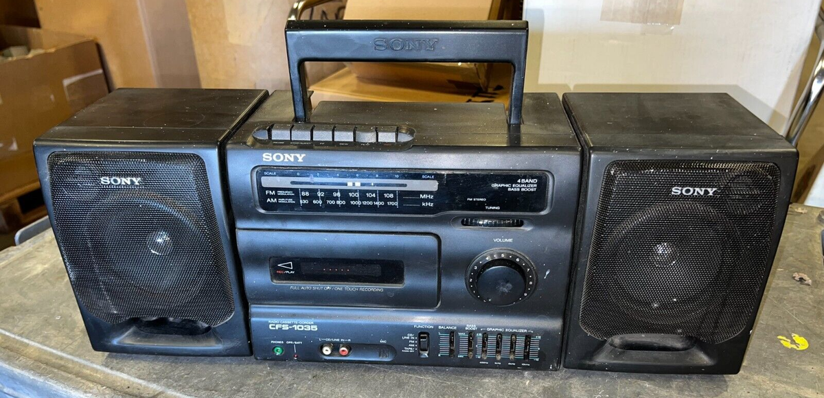 Vintage Sony CFS-1035 AM FM Radio Cassette Stereo System Boombox