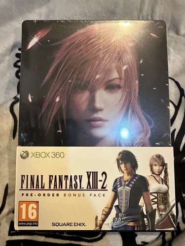 Sealed Xbox 360 FINAL FANTASY XIII-2 PRE-ORDER BONUS PACK + Steelbook + Artcards