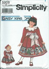 S 5928 sewing pattern Daisy Kingdom DRESS, BELT 18" Doll FROCK sizes 3 6 UNCUT