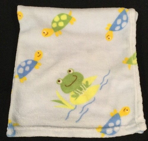 Buster Coperta Marrone Blu Giglio Pad Rana Tartaruga Sicurezza Lovey Coperta - Foto 3 di 4