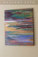 VINTAGE ORIGINAL MID CENTURY ABSTRACT OIL PAINTING! POP ART 70'S MCM