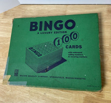 Bingo Milton Bradley Co A Luxury Edition No 4111 Vtg Green Box SEE DAMAGE READ