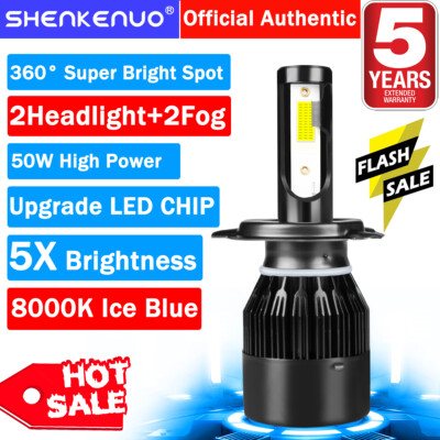 For Mitsubishi Eclipse 2000-2002 LED Headlight Hi/Lo 9003+H3 Fog Light Bulbs C9L