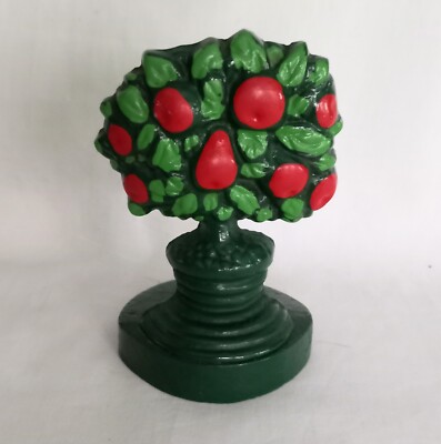 Vintage 90er Jahre Gusseisen Apfelbaum Türstopper RDD und grün Landhaus Landhaus