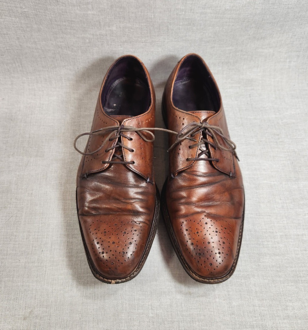 Ted Baker Men\'s Brown Leather Brogue Derby Shoes s-l400.jpg main image 4