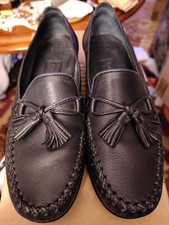 Cole Haan Navy Leather Women's Tassel Loafers-Size 6B-Vintage
