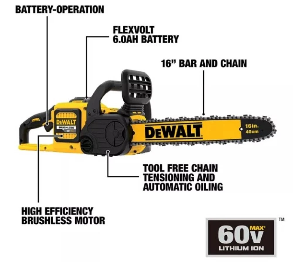 Dewalt chainsaw 60v online