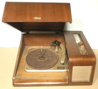 Mid Century Modern ARIA RADIO / PHONO COMBO:  RADIO WORKS/ PHONO NEEDS CARTRIDGE