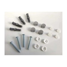 Wall Hanging Fixing Kit For Drilled Mirrors - Screws, Wall Plugs & Chrome Caps