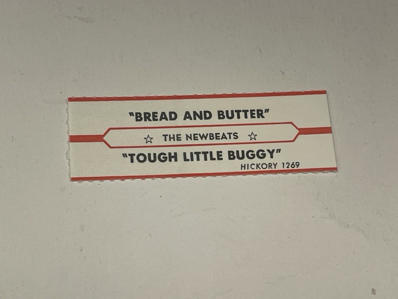 Jukebox Title Strip Newbeats Bread & Butter Tough Little Buggy Hickory