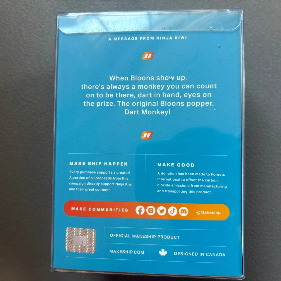 Bloons TD6 Dart Monkey Vinyl Figure Makeship Toy, Ninja Kiwi, Tower Defense, NIB Foto 3 de 4