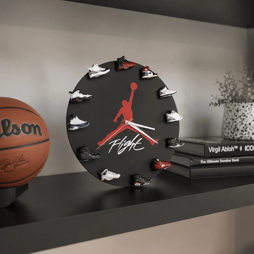Customized Jordan Wall Clock With 1/6 Mini 3D Sneakers- Variety