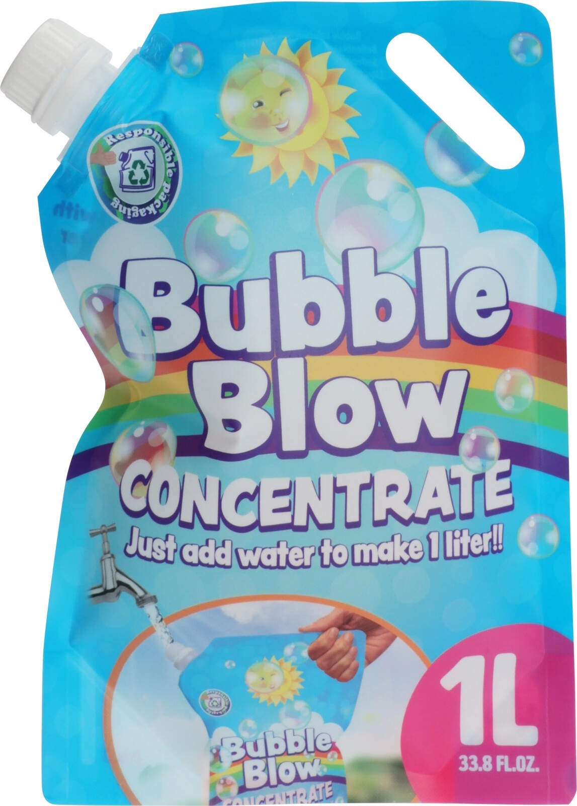 Solución concentrada líquida soplada de burbujas 1L solo agrega burbujas bolsa de recarga de agua