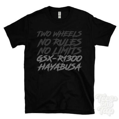 GSX-R1300 HAYABUSA T-SHIRT - TWO WHEELS NO RULES NO LIMITS Motorrad Biker