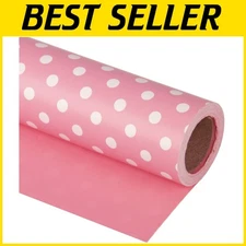 High-Quality Pink Polka Dot Gift Wrap - 30 Inches x 100 Feet