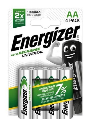 4x Energizer AA Wiederaufladbare Batterien Akku Micro 1,2V 1300mAh