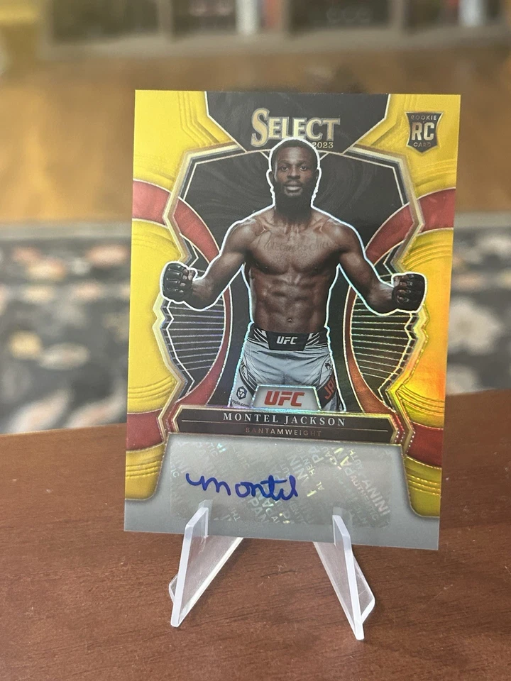 2023 Select UFC Montel Jackson Auto Rookie RC True Gold Prizm #/10 BONITA TARJETA 🔥 Foto 3 de 4