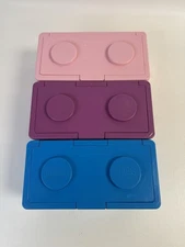 CHUBS Baby Wipes Stackable Storage Containers Empty Pink Purple Blue Lot of 3