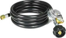 8 Feet Propane Regulator with Hose and Tank Gauge - Universal QCC1 Type BBQ... 