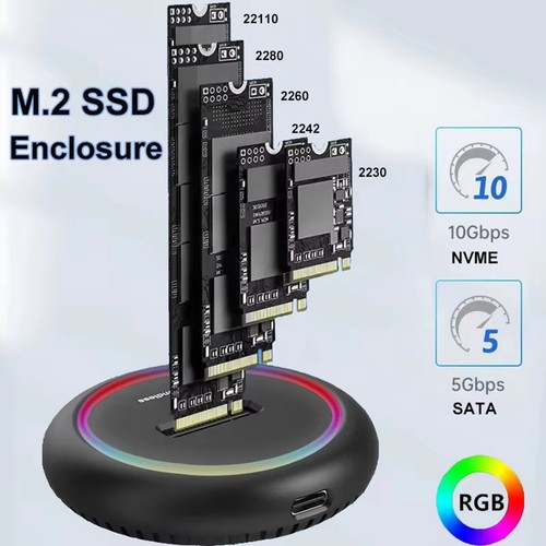 Boîtier SSD Dual Protocol M.2 Boîtier SSD USB3.1 10Gbps/S NVME+5069 - Photo 4/7
