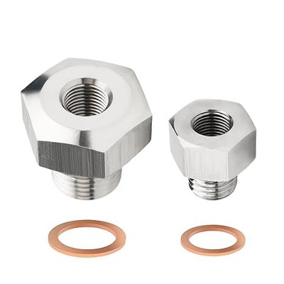 Stainless Steel Engine Swap Intake Plug M16x1.5 to 1/8 NPT & M12x1.5 to 1/8 NPT