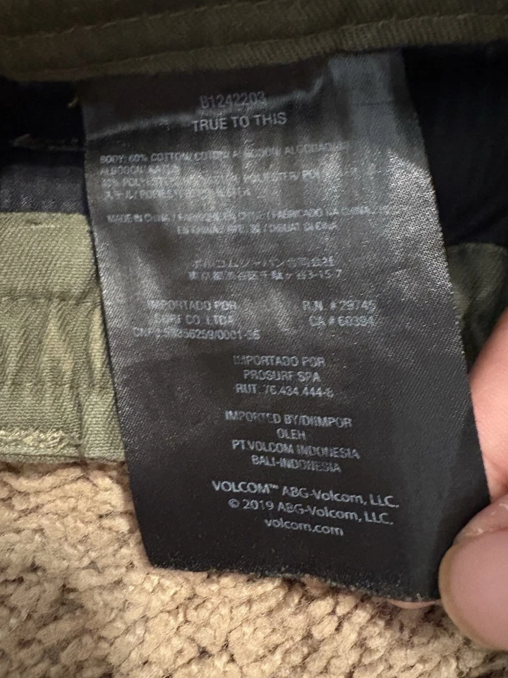 Volcom Jeans Men's Size 27 Military Green Baggy Straight Leg 90's Y2K Grunge - Image 4 of 4