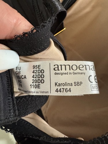 Sujetador de mastectomía de encaje cobertura completa sin alambre Amoena Karolina para mujer talla 42DD - Imagen 4 de 5