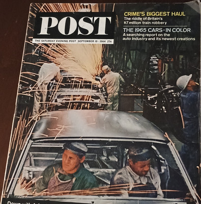 The Saturday Evening Post Illustrated September 1964 Auto Industry Train Robbery